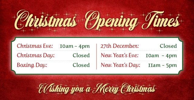 Christmas opening Times